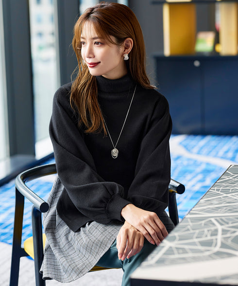 コンビフレアニットトップス