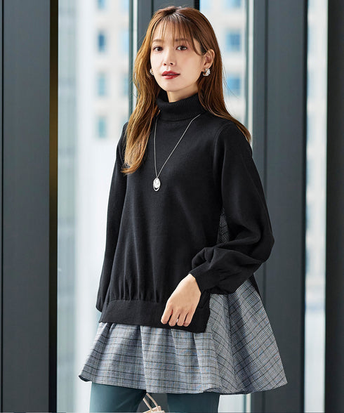 コンビフレアニットトップス