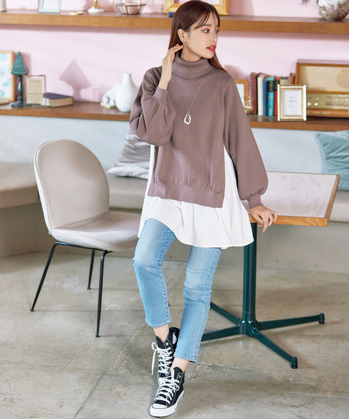 コンビフレアニットトップス