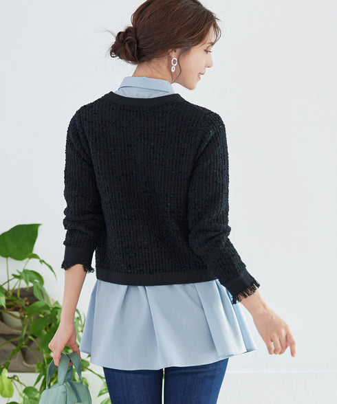 【アウトレット】フレアシャツチュニックブラウス