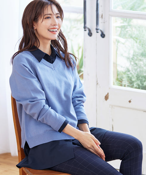 【アウトレット】フレアシャツチュニックブラウス