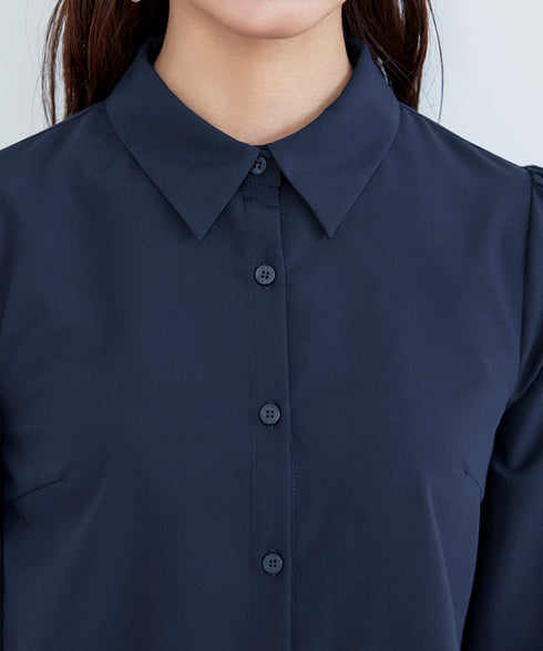 【アウトレット】フレアシャツチュニックブラウス