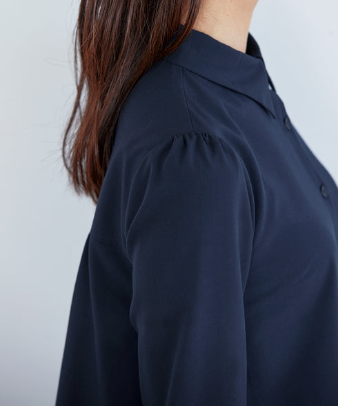 【アウトレット】フレアシャツチュニックブラウス