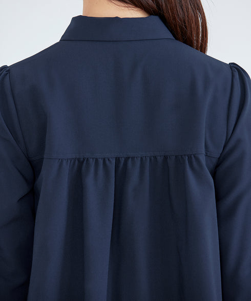 【アウトレット】フレアシャツチュニックブラウス