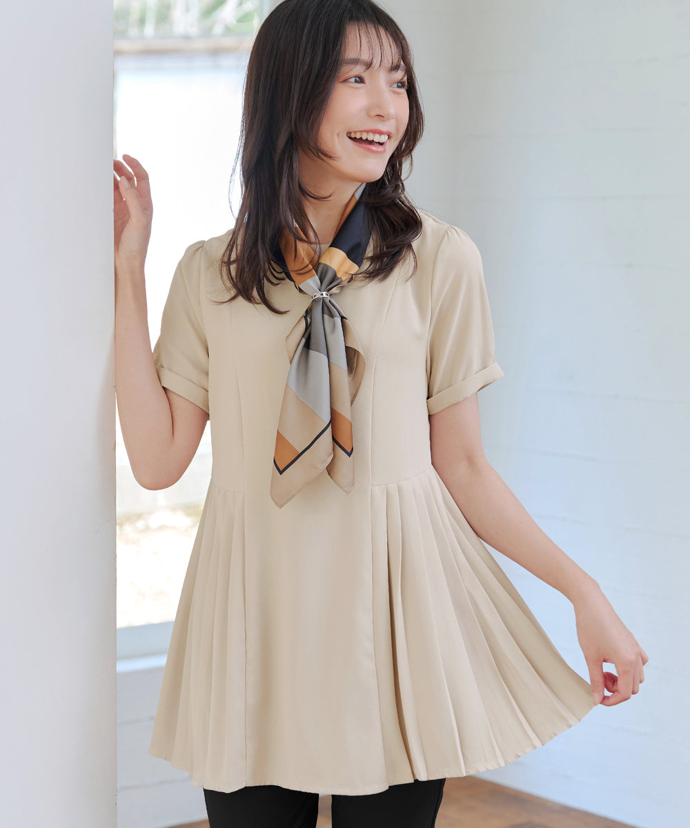 サイドプリーツチュニックブラウス – Tiaclasse