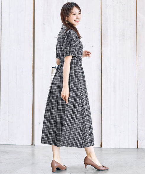 【アウトレット】開襟シャツワンピース