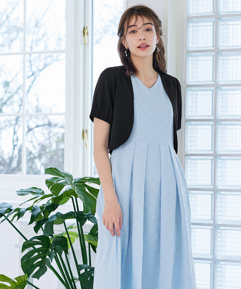 大人上品なタックパフスリーブボレロ
