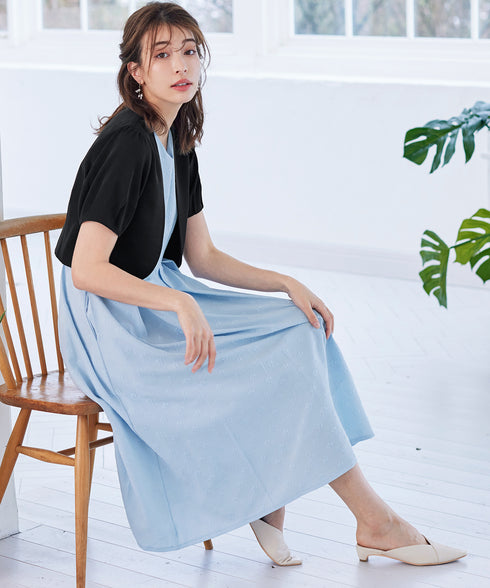 大人上品なタックパフスリーブボレロ