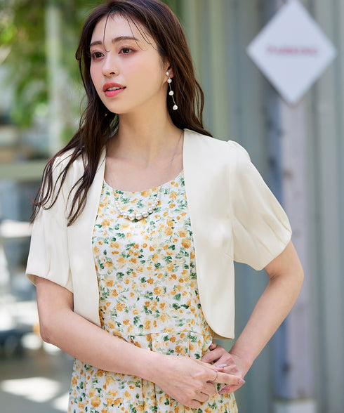 大人上品なタックパフスリーブボレロ