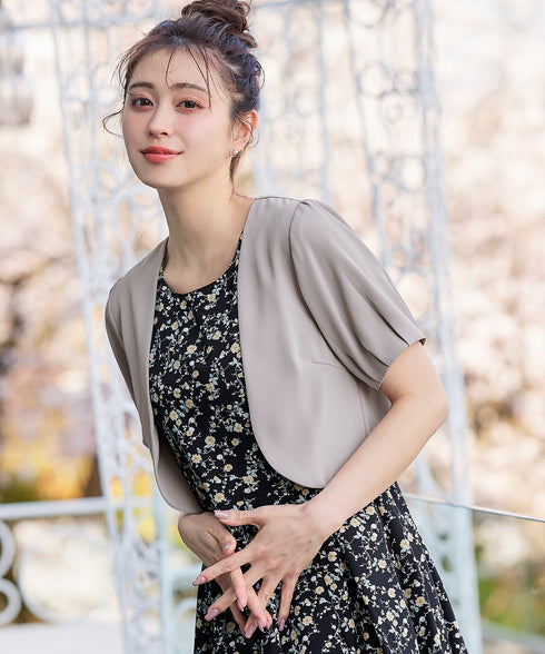 大人上品なタックパフスリーブボレロ