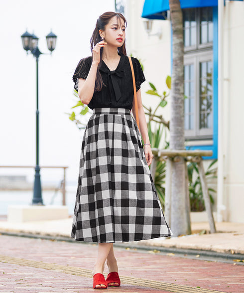 【アウトレット】ボウタイレースブラウス