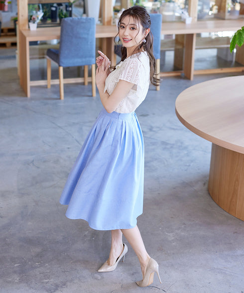 【アウトレット】ボウタイレースブラウス