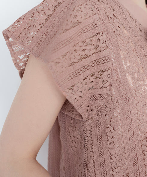 【アウトレット】ボウタイレースブラウス