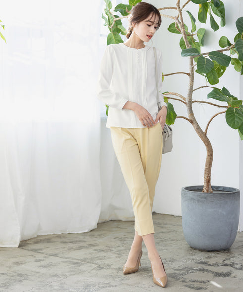 【クリアランスセール】ピンタック配色ブラウス