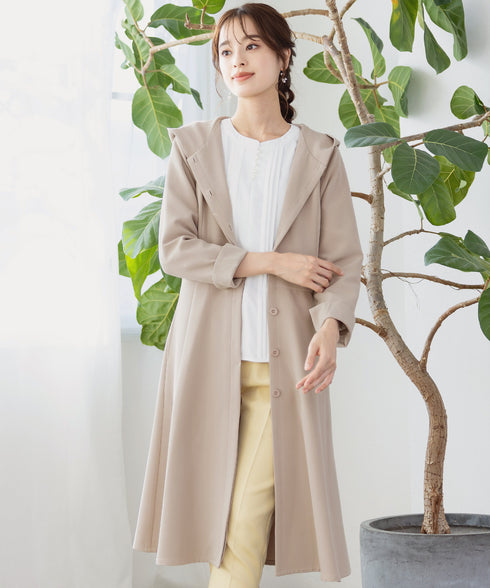 【アウトレット】フーデッドフレアコート