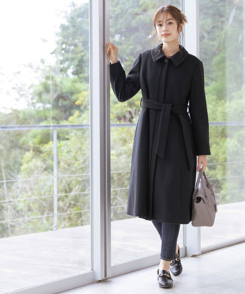 ステンカラープリンセスウールコート