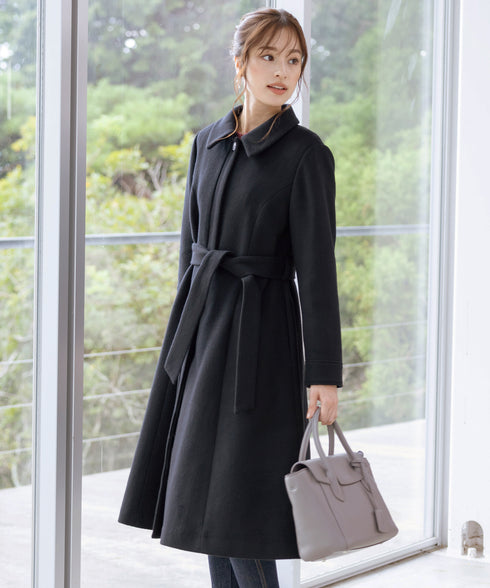 ステンカラープリンセスウールコート