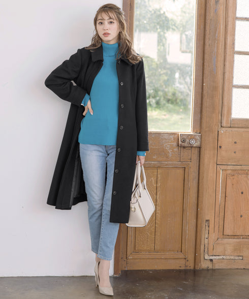 ステンカラープリンセスウールコート