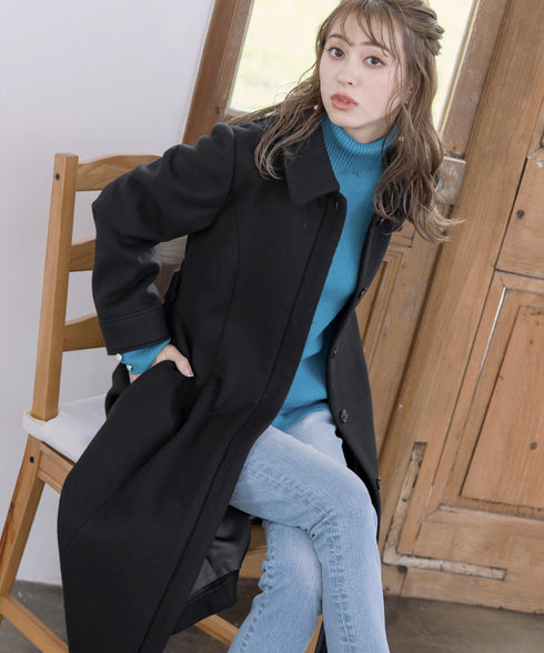 ステンカラープリンセスウールコート