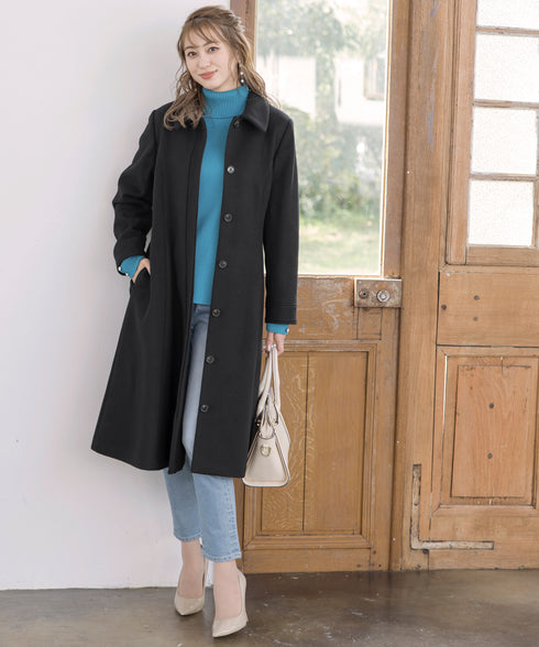 ステンカラープリンセスウールコート