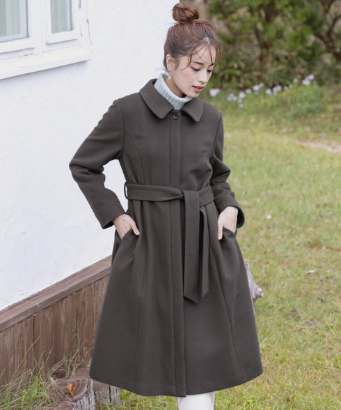 ステンカラープリンセスウールコート