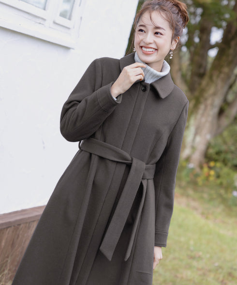 ステンカラープリンセスウールコート