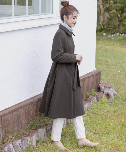 ステンカラープリンセスウールコート