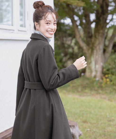 ステンカラープリンセスウールコート