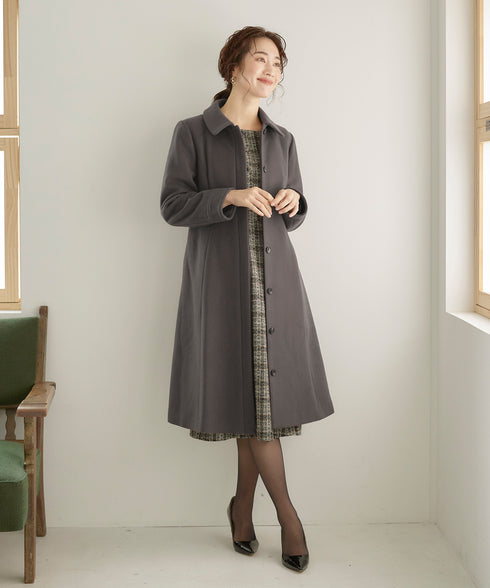 ステンカラープリンセスウールコート