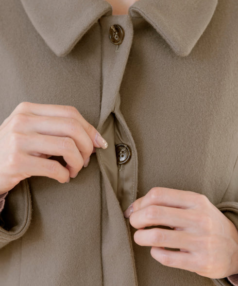 ステンカラープリンセスウールコート