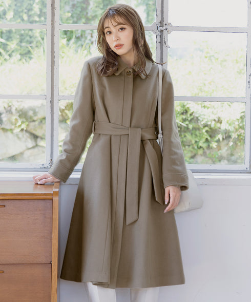 ステンカラープリンセスウールコート