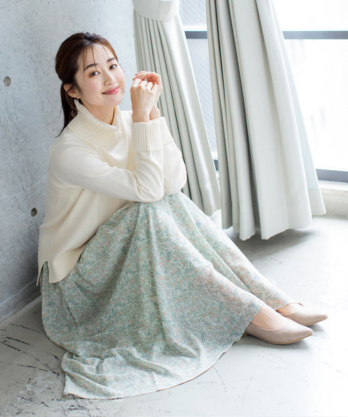 もっちり柔らかいリブタートルプルオーバーニット