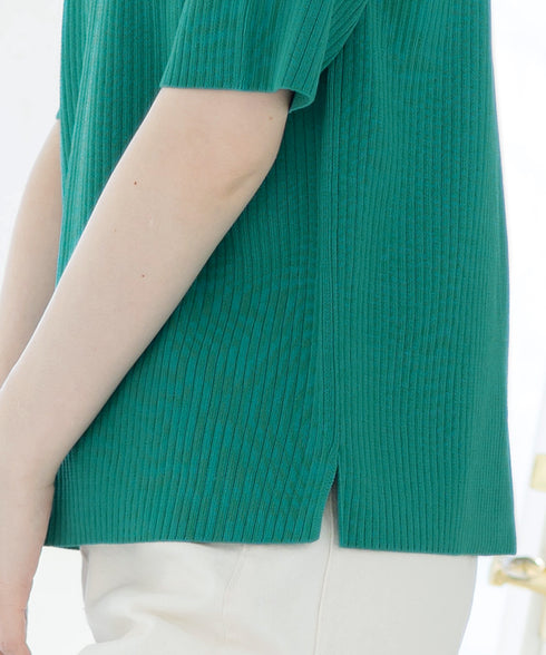 【アウトレット】Vネックボタンニットトップス