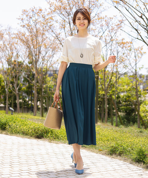 【安田美沙子さん着用 / 日本製】ストレスフリーの着け心地の変形マーブルモチーフネックレス