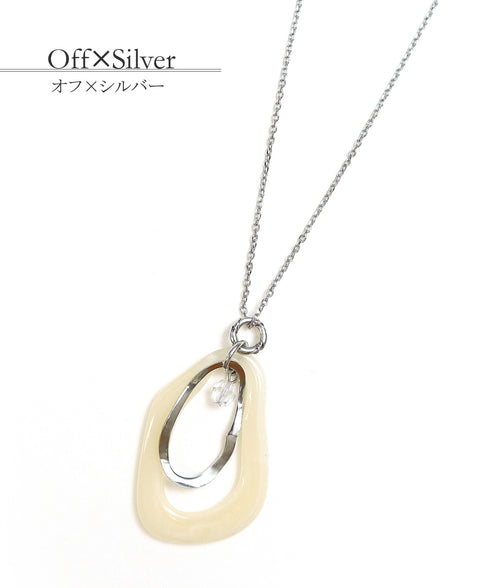 【安田美沙子さん着用 / 日本製】ストレスフリーの着け心地の変形マーブルモチーフネックレス