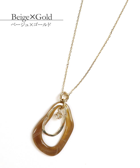 【安田美沙子さん着用 / 日本製】ストレスフリーの着け心地の変形マーブルモチーフネックレス