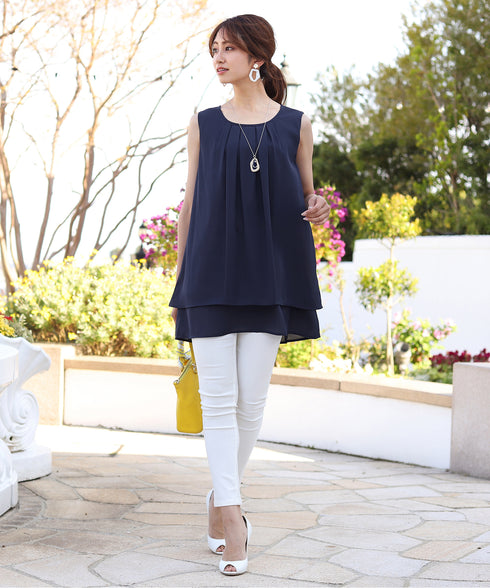 【安田美沙子さん着用 / 日本製】ストレスフリーの着け心地の変形マーブルモチーフネックレス