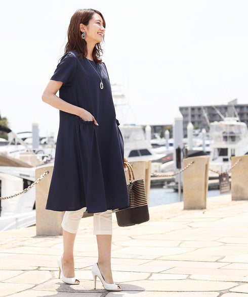 【安田美沙子さん着用 / 日本製】ストレスフリーの着け心地の変形マーブルモチーフネックレス