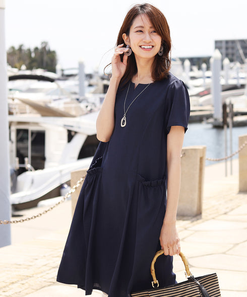 【安田美沙子さん着用 / 日本製】ストレスフリーの着け心地の変形マーブルモチーフネックレス