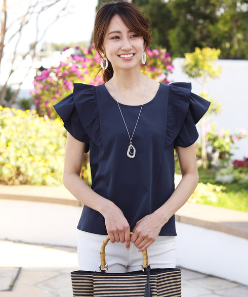 【安田美沙子さん着用 / 日本製】ストレスフリーの着け心地の変形マーブルモチーフネックレス