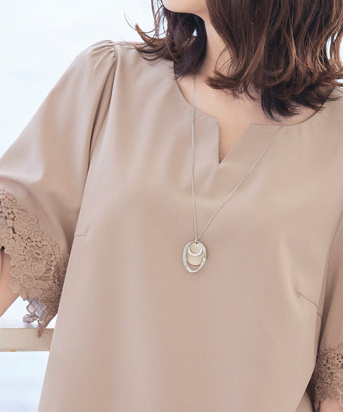 【安田美沙子さん着用】プレートリングネックレス