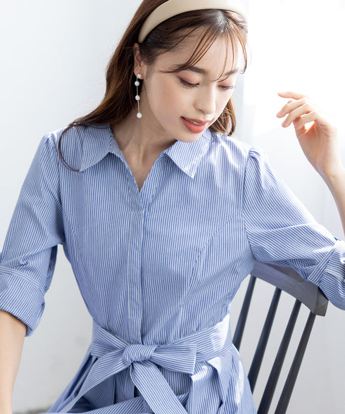 【新色追加】シャツワンピース