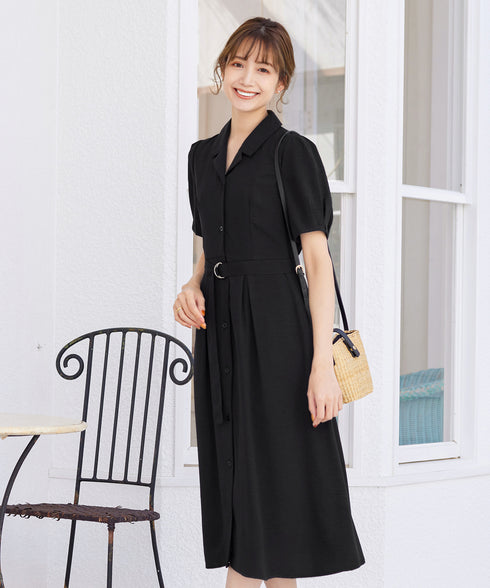 【アウトレット】開襟シャツワンピース