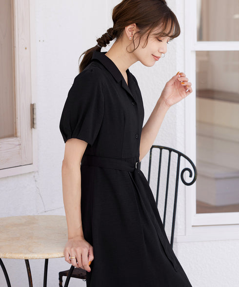 【アウトレット】開襟シャツワンピース
