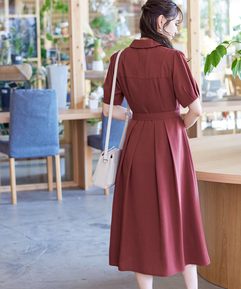 【アウトレット】開襟シャツワンピース