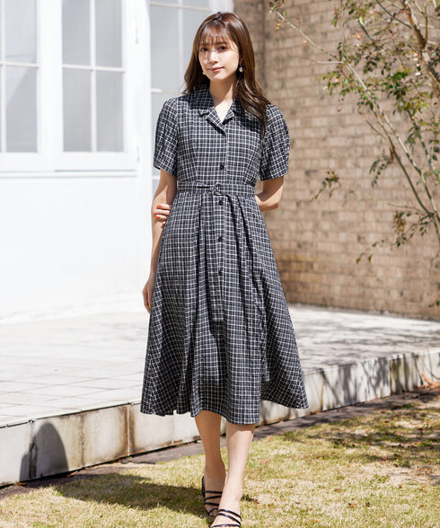 【アウトレット】開襟シャツワンピース