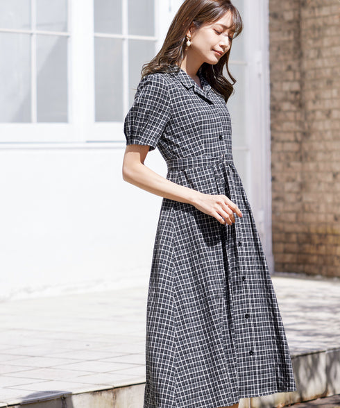 【アウトレット】開襟シャツワンピース