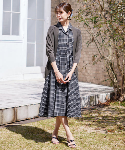 【アウトレット】開襟シャツワンピース