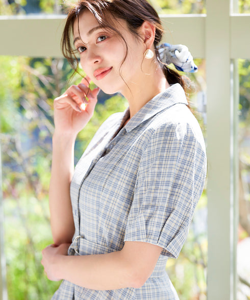 【アウトレット】開襟シャツワンピース