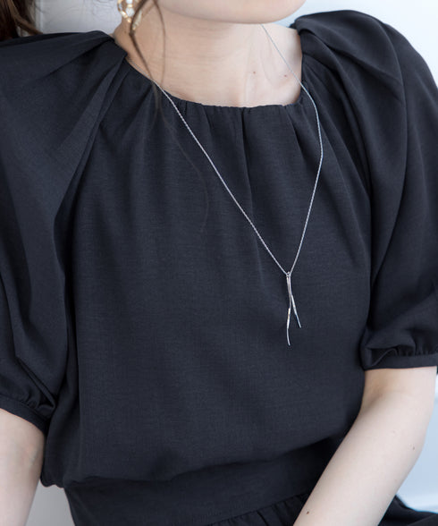 【アウトレット】麻調ギャザーフレアワンピース